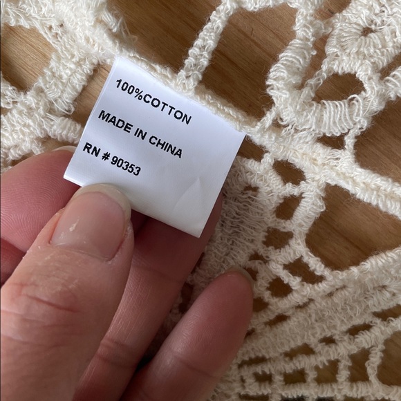 Rebellion Cream Boho Crochet Long sleeve Sweater Cardigan - Picture 11 of 11